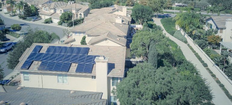 family home with solar panels