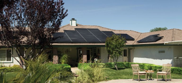 solar panels on a home roof
