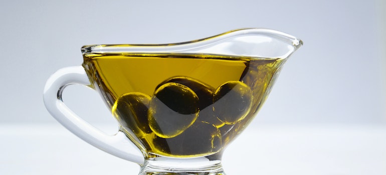 A cup of olive oil